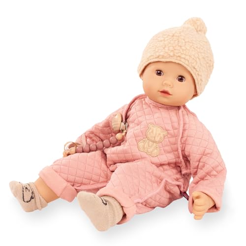 Götz 2627972 Maxy Muffin Poupée ours – Poupée de 42 cm avec yeux de sommeil marron, sans poils ni corps mous – Poupée à corps mou en 7 pièces