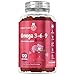 Gominolas de Omega 3 6 9 para Niños 400mg - 120 Unidades Sabor Fresa y Frambuesa, 2 Meses de Suministro - Omega 3 para Niños de 3 a 12 Años - Gominolas Veganas, Sin Lactosa y Sin Gluten, Omega Kids