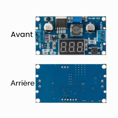 Arvoni 2 pièces DC-DC Buck Convertisseur de Tension Module, 36V/24V/12V à 5V 3A Buck Modul, Module d'alimentation, Transformateur Régulateur de Tension avec Affichage LED – vue 4