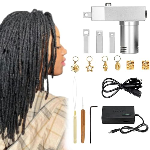 Machine à dreadlocks instantanée électrique avec kit têtes 6mm 8mm 10mm