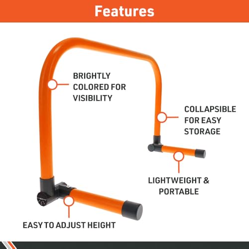 Body Sport Adjustable Athletic Speed Training Hurdles in Orange, Jumping & Speed Training Fitness Equipment, Hurdles for Track & Field, Basketball, Soccer & More, Set of 5
