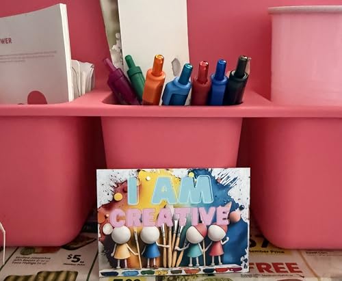 Image of kids affirmation mini note cards, 2,5 x 3,5 inches set of 50 with 25 different designs