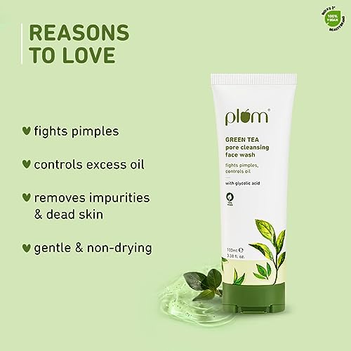 Plum Green Tea Pore Cleansing Face Wash For Oily Skin | With Glycolic Acid | Fights Acne, Controls Excess Oil | Removes Dead Skin Cells | Gentle &... - Image 4