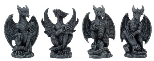 Pacific Giftware Small Dragons (Set of 4)