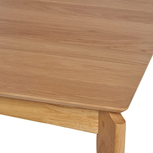 Christopher Knight Home Alma Dining Table, 6-Seater, Rubberwood With Walnut Veneer, Mid-Century, Natural Oak Finish #TOP5