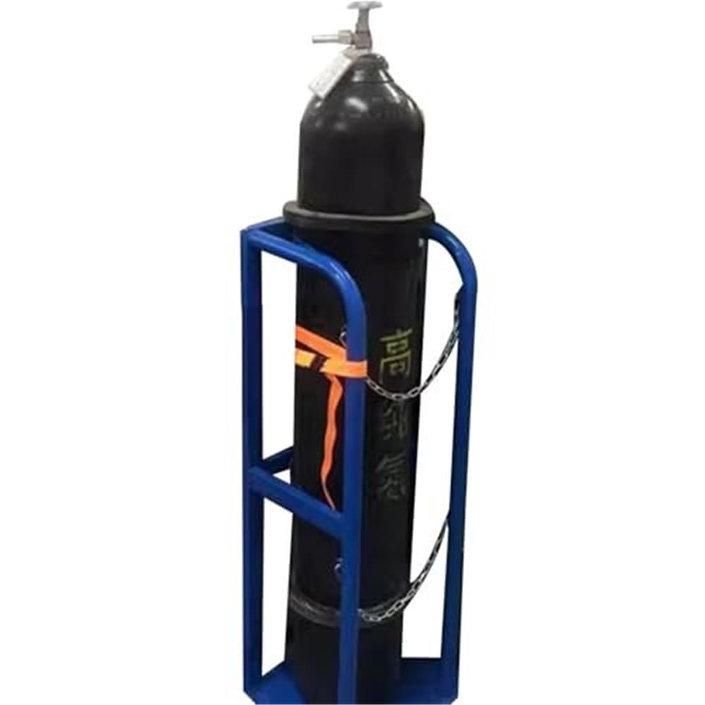 Soporte para tanque de propano, soporte de cilindro de gas montado en el suelo con cadena protectora y tornillos de fijación para uso en laboratorio hospitalario
