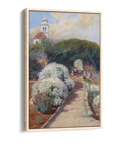 Impression sur toile décoration murale Menci Clement cadre chêne clair vertical