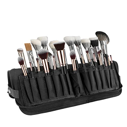 Discoball Makeup Brush Bag Foldable Make up Brush Pouch Artist Brush Case Travel Brushes Holder Professional Makeup Brush Handbag for Travel & Home (Brushes not Included) - Image 2