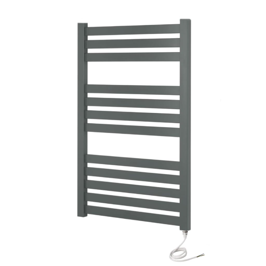 Greened House Anthracite Vas Electric Towel Rail 500 X 960Mm Designer Flat Panel Bathroom Radiator