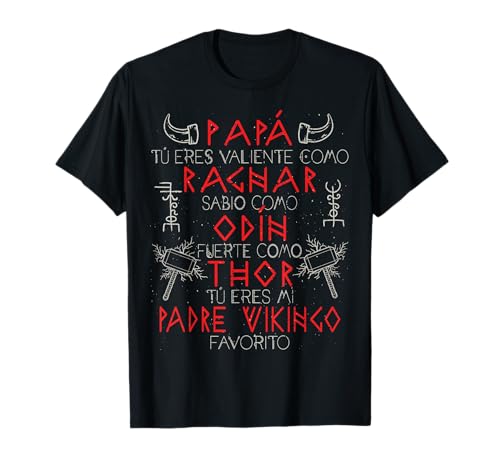 Camiseta con mensaje ‘Padre vikingo’