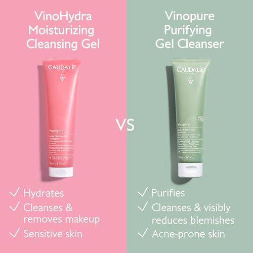 Image of Caudalie VinoHydra Moisturizing Cleansing Gel with Hyaluronic Acid - 150 mL | Hydrating gel cleanser removes makeup and gently cleanses skin while supporting the skin barrier.