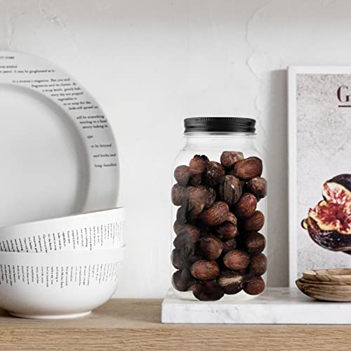 Novelinks 32 Oz Clear Plastic Mason Jars With Lids - Dishwasher Safe Plastic Mason Jars 32 Oz Plastic Jars With Lids For Kitchen & Household Storage (6 Pack) (Black) #TOP5