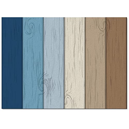 Farmhouse Area Rug For Bedroom Living Room- Blue Brown Gradient Retro Wood Grain Contemporary Floor Carpet Comfy Runner Rug Nursery Playmats Home Decor Mat, #TOP1