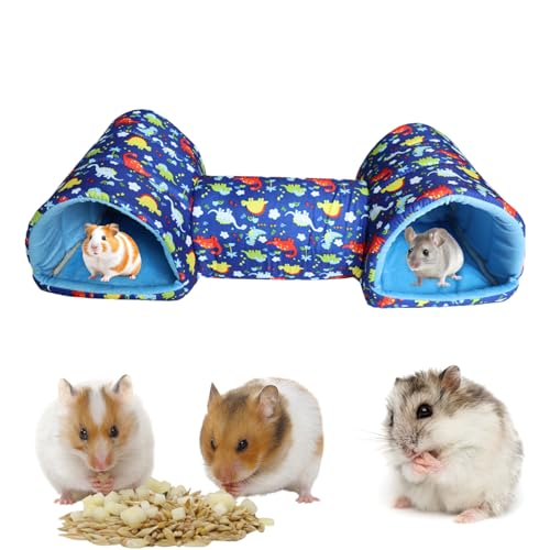 Diyeiga ハムスター 隠れ家ハウス - 洗える 小動物用 チューブ おもちゃ | 滑り止め 洗濯機対応 ケージ アクセサリー 小動物 ハムスター チンチラ ウサギ フェレット 用