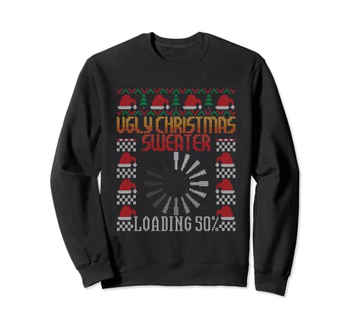 Brutto Natale Maglione Caricamento Xmas Gaming Nerd Gamer Game Felpa