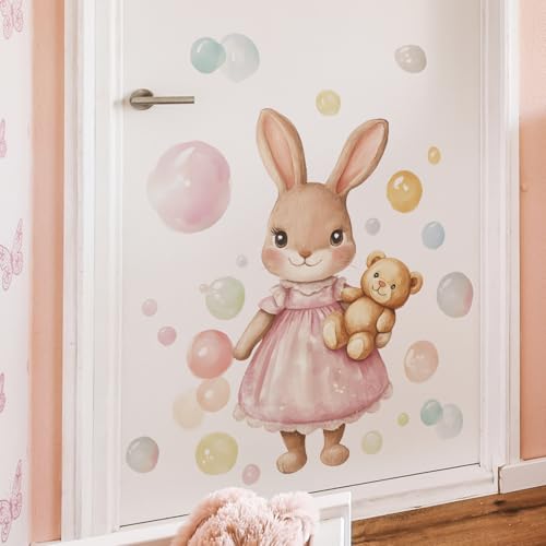 Vinilo decorativo conejo con oso para cuarto infantil miniatura 4