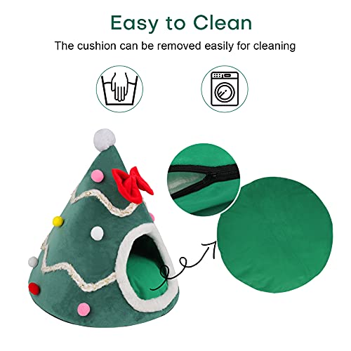 Lucky Monet Super Cute Christmas Tree Pet Bed Tent House Xmas Cat Dog Cave Bed Nest (Green, Small) #TOP6