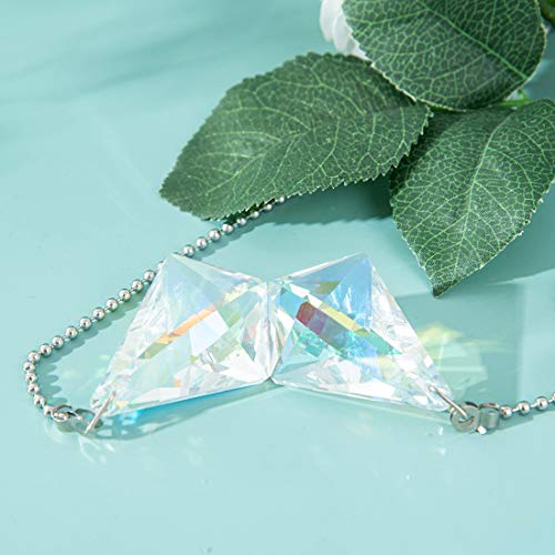 Image of 2 PCS Crystal AB Coating Ceiling Fan Pull Chain Extender Prisms Drop Gifts