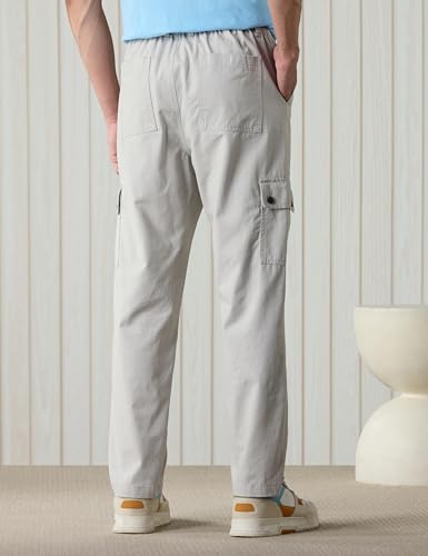 Image of Amazon Brand - Symbol Men Relaxed Fit Cargo Trouser (Semi Elasticated Waistband | 100% Cotton | Pants)