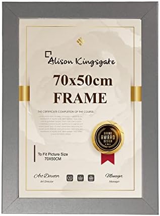 Alison Kingsgate 50x70cm Frame Black In Clear Perspex Front & Wall Mounting - Use In Picture Frames - 50x70cm Photo Frame - Photo jigsaw Frame - Puzzle Frame 70x50cm (Black)