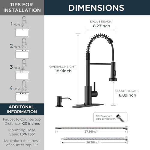 FORIOUS Touchless Kitchen Faucet with Soap Dispenser, Matte Black by FORIOUS - Used condition - Image 3