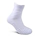 JHM mens Thick Protective Sport Cushion Basketball Compression Athletic Socks, 3 Pairs White, 6-13