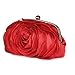 HOBIRD Evening Bag Women's Clutch Vintage Women's Floral Evening Bag Woman Fashion Rose Flower Chain Handbag Wedding Clutch Dinner Small Purse