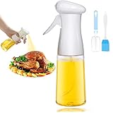 CBGGQ Dispensador Pulverizador de Aceite, Rociador Oliva Aceite, Rociador de Vinagre, 7 oz / 210 ml de pulverizador Spray Oliva Aceite para cocinar, Barbacoa, Asar, Hornear, Ensalada（blanco）