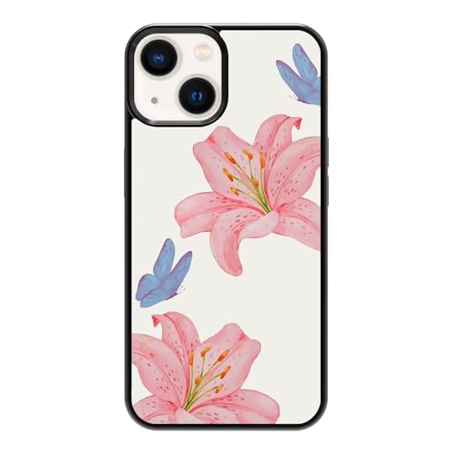 qizjio Tiger Lily Phone Case Shockproof Protective Aesthetic Flowers Y2K Phone Cover for iPhone 13 / iPhone 14