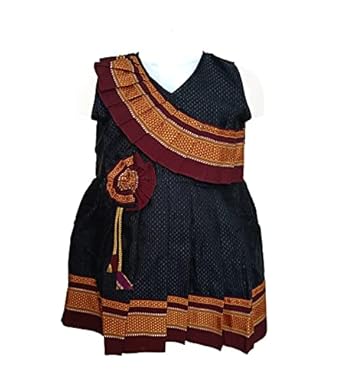 Amba Collection Boutiques Girls Traditional Ethnic Wear Reshim Cotton Khan Side Freel Frock