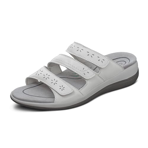 Image of Orthofeet Women's Orthopedic Sahara Adjustable Three-Strap Slide Sandal