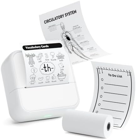 （01:00時点） 【2025年新型】ミニサーマルプリンター スマホ対応 ミニプリンター ラベルプリンター 小型 Bluetooth接続 AndroidとIOS対応 USB充電式 写真アルバム/手帳/メモ/買い物リスト/学習ノートに適用 モバイル ポータブル シール ミニステッカープリンタ 日本語専用アプリ 感熱紙1ロール付属 簡単操作 携帯に便利 クリスマスの贈り物 BluwieBroka 白