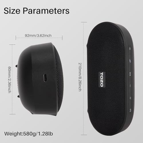TOZO PA1 Portable Bluetooth Speaker, Powerful Stereo Sound with Deep Bass - image 9