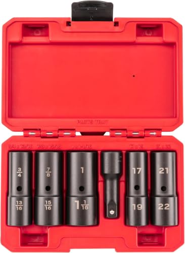 Image of TEKTON 1 /2 Inch Drive Thin Wall Impact Flip Socket Set with Case (6-Piece) | SIF92400 (Pack of 6)