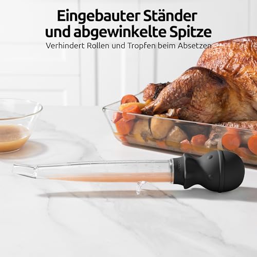 Foto von U-Taste Große Tritan Bratenspritze, 109℃ hitzebeständiger, Schwarz
