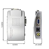 GINTOOYUN Adapter VGA na RCA, kompozytowy konwerter AV S-VIDEO na VGA, do HDTV, monitorów, laptopów, komputerów stacjonarnych, komputerów.
