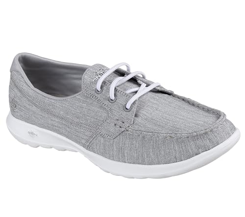 Image of Skechers womens Go Walk Lite - 136070 Boat Shoe, Grey, 12 US