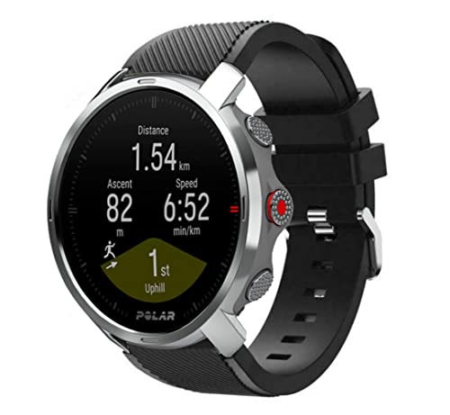 Strap-it Bracelet silicone twill - noir - Compatible avec Polar Grit X Cover