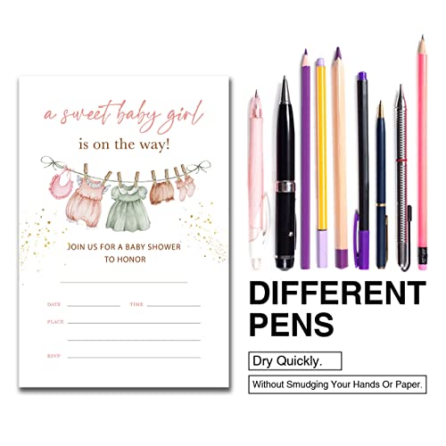 Yidou Boho Girl Baby Clothes Baby Shower Party Invitations Girl Baby Shower Party Fill In Invites Cards 20 Invitations And Envelopes (Double Sided) #TOP4
