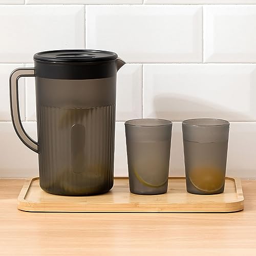 Carafe à eau transparente thermorésistante avec couvercle hermétique noir - 8