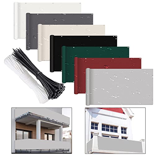 Gartenzaun für den Außenbereich, 140 x 1200 cm, wetterbeständig, mehrere Farben, ideal für Terrasse, Hinterhof, Veranda, Hellgrau