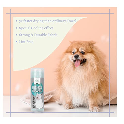 Image of BASIL Microfiber Ultra-Soft, Quick-Absorbent & Cooling Towel for Pets | Eco-Friendly, Fast-Drying Bathing Towel for Dogs & Cats of All Breeds | Perfect for Travel & Outdoor Uses | Green | Pack of 2