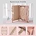 7998 2 Piece Vintage Luggage Set Women Cute Carry on Suitcase with Hat Box Cosmetic Case (embossed pink, 20in+12in)