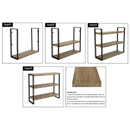 Fivegiven 3 Tier Bookshelf Rustic Industrial Bookcase With Modern Open Wood Shelves, Sonoma Oak #TOP6