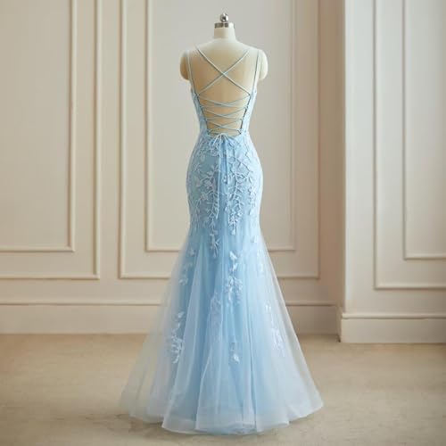 Long Sleeves Evening Gowns Mermaid Long Sheer Neck Prom Dresses3