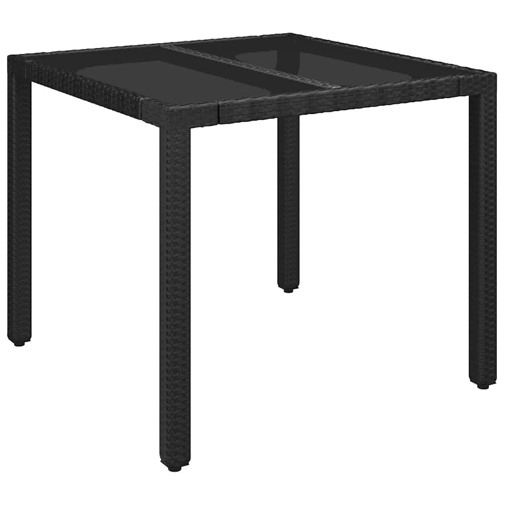 Set di 5 mobili da giardino in polyrattan nero con sedie regolabili e cuscini, set di mobili da giardino resistenti alle intemperie, per terrazza, balcone, veranda