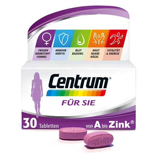 Centrum Für Sie - Hochwertiges Nahrungsergänzungsmittel mit Mikronährstoffen - Speziell für Frauen - Vitamine, Mineralstoffe, Spurenelemente - 1 x 30 Tabletten Cover