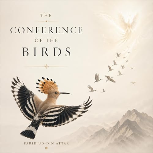 Diseño de la portada del título The Conference of the Birds