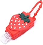 Red Strawberry Empty Travel Hand Sanitizer Bottle, Silicone Sleeve Refillable Empty Squeeze Leakproof Flip Cap Keychain, Hand Soap Holder Cosmetic Containers, Refillable Portable Travel Containers