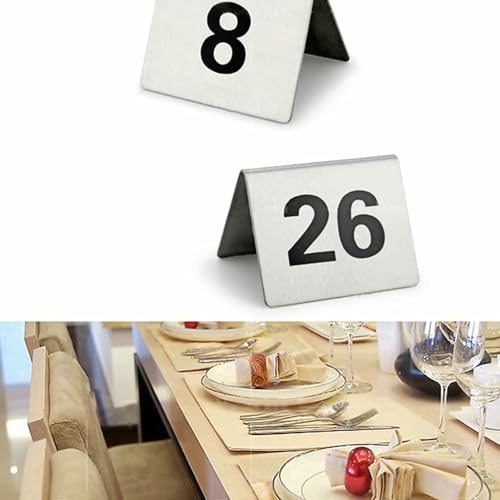 Tarjetas de números de mesa metálicos para terrazas de bares y cafeterías 4